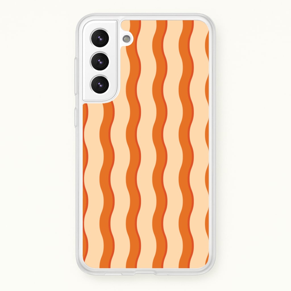 Orange Wavy Stripes Pattern Phone Case