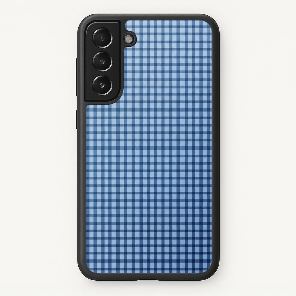 Back to Casics - Blue Gingham Weave Phone Case