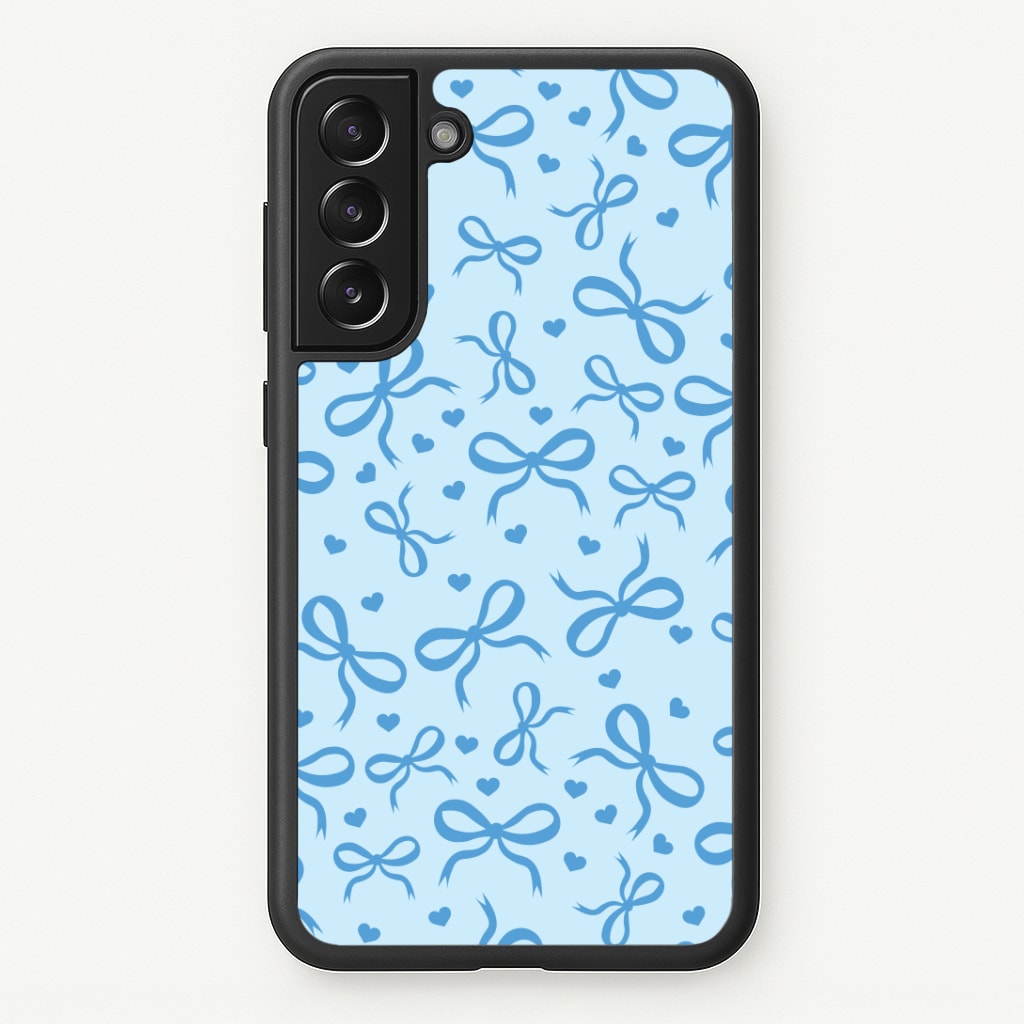 Coquette Bows And Hearts Navy Blue Phone Case