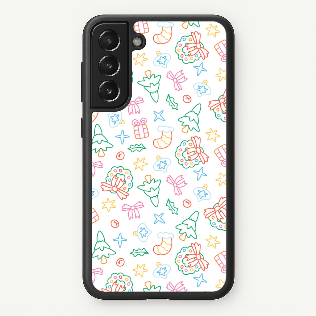 Neon Christmas Icons Pattern II Phone Case
