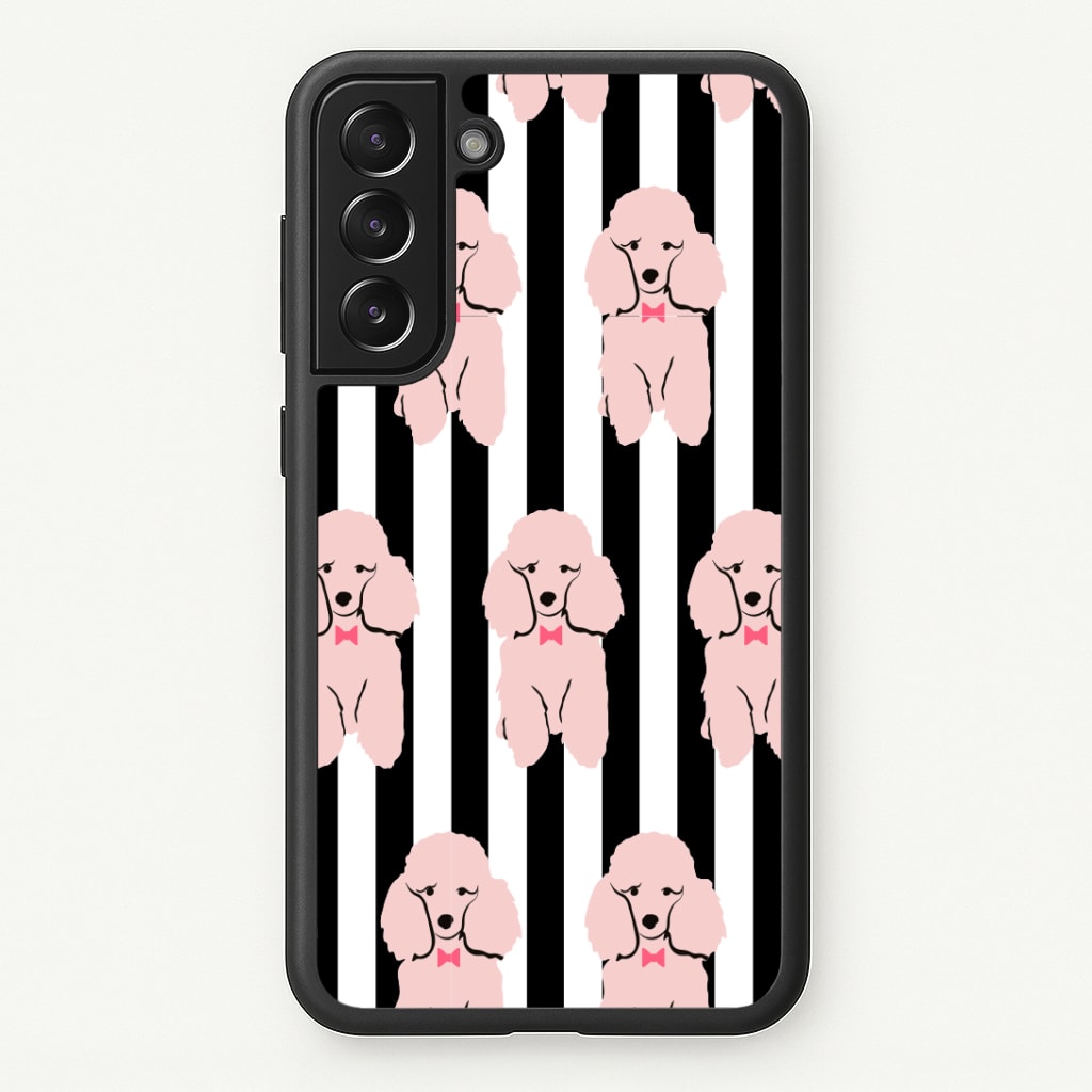 Striped Poodle - Dog Pattern Phone Case