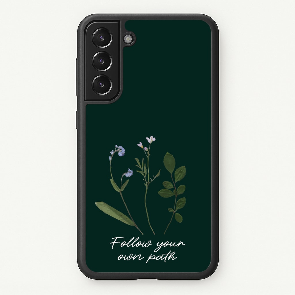 Follow Your Own Path Dark Green Phone Case