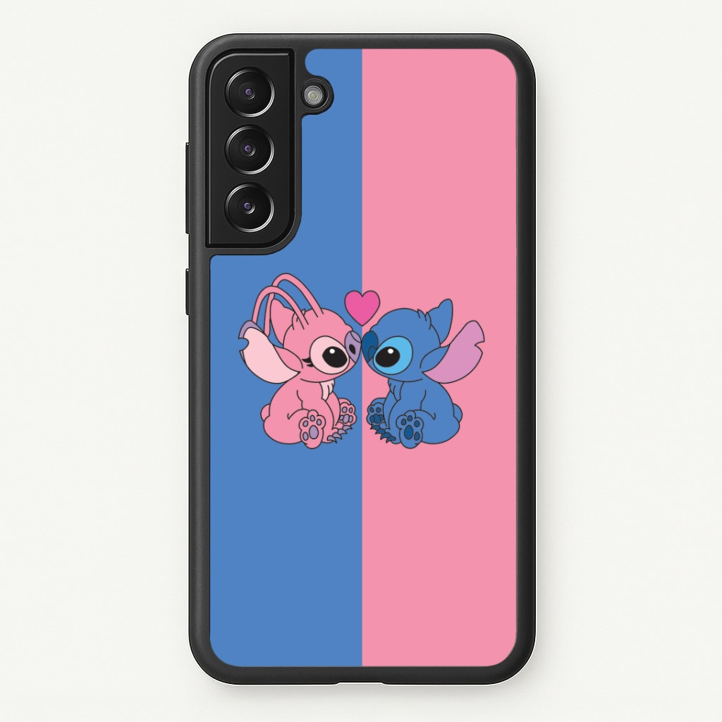 Angel And Blue Alien - Pink Alien Phone Case