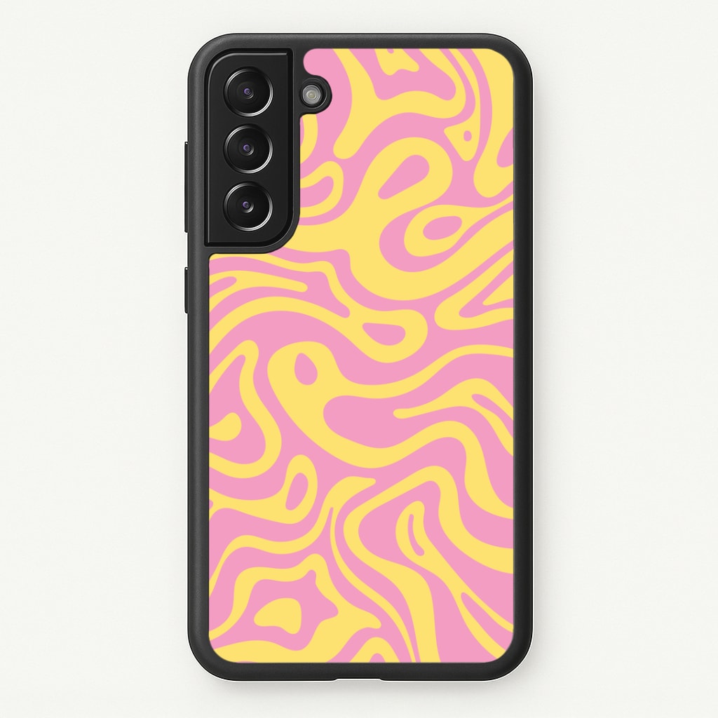 Yellow And Pink Waves Pattern Phone Case