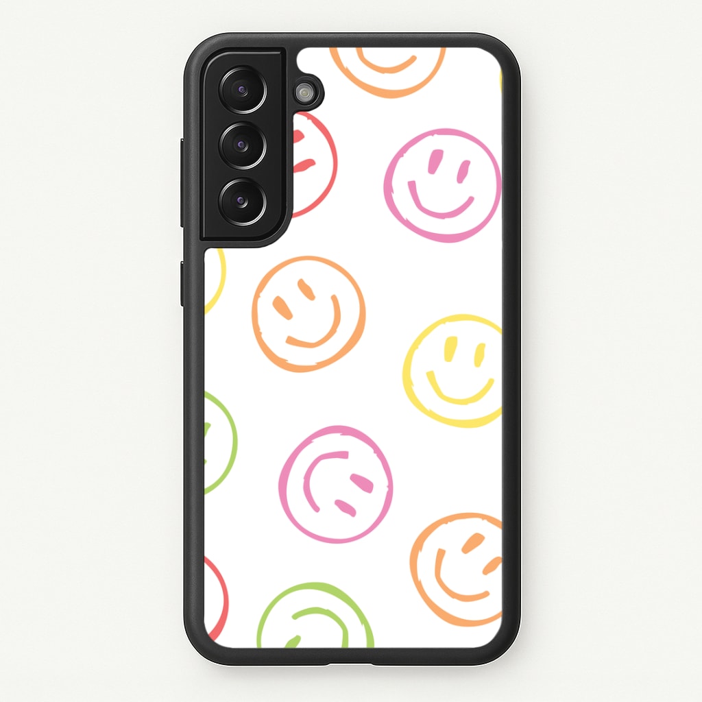 Colourful Sketched Smileys Pattern Phone Case