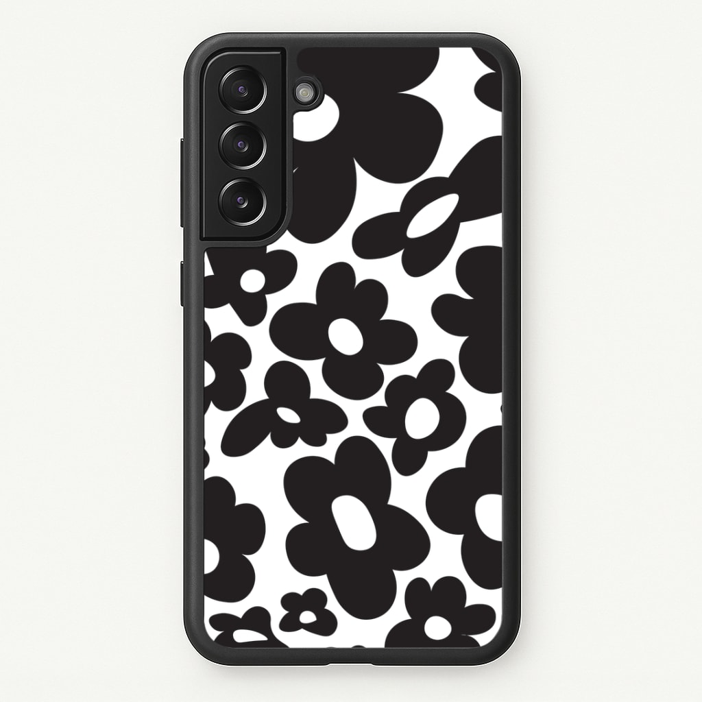 Black Flowers - Trippy Patterns Phone Case