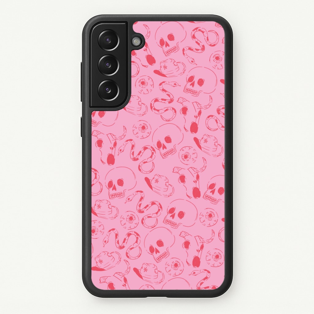 Pink Snakes And Skulls - Western Phone Case