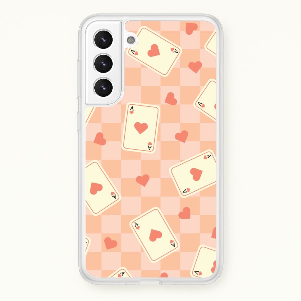 Cute Playing Cards And Hearts Pattern Phone Case