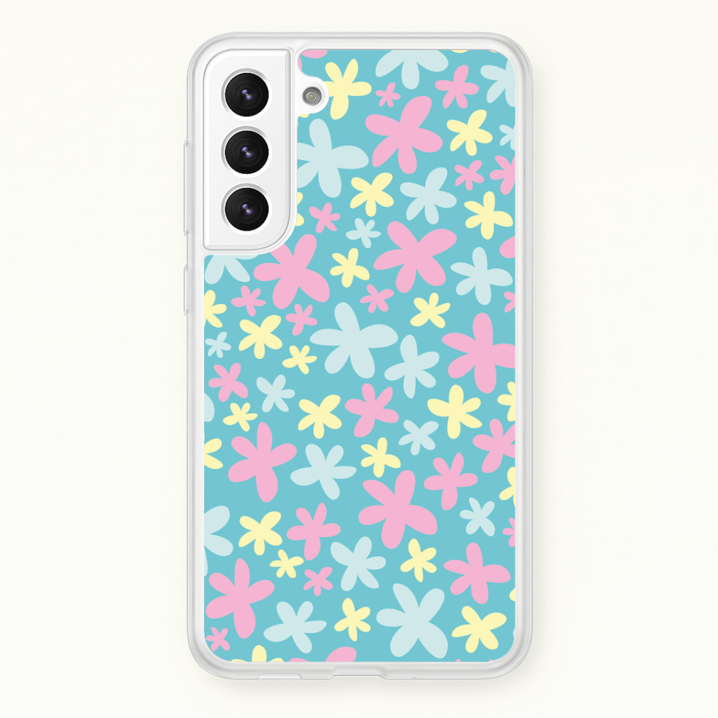 Blue, Pink And Yellow Flowers - Spring Patterns Phone Case