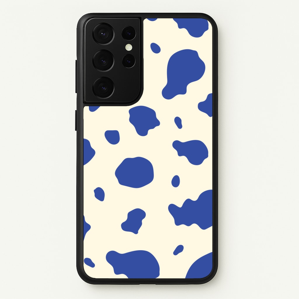 Blue Cow Print Phone Case