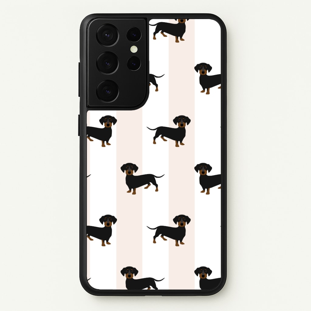 Striped Dachshund - Dog Pattern Phone Case