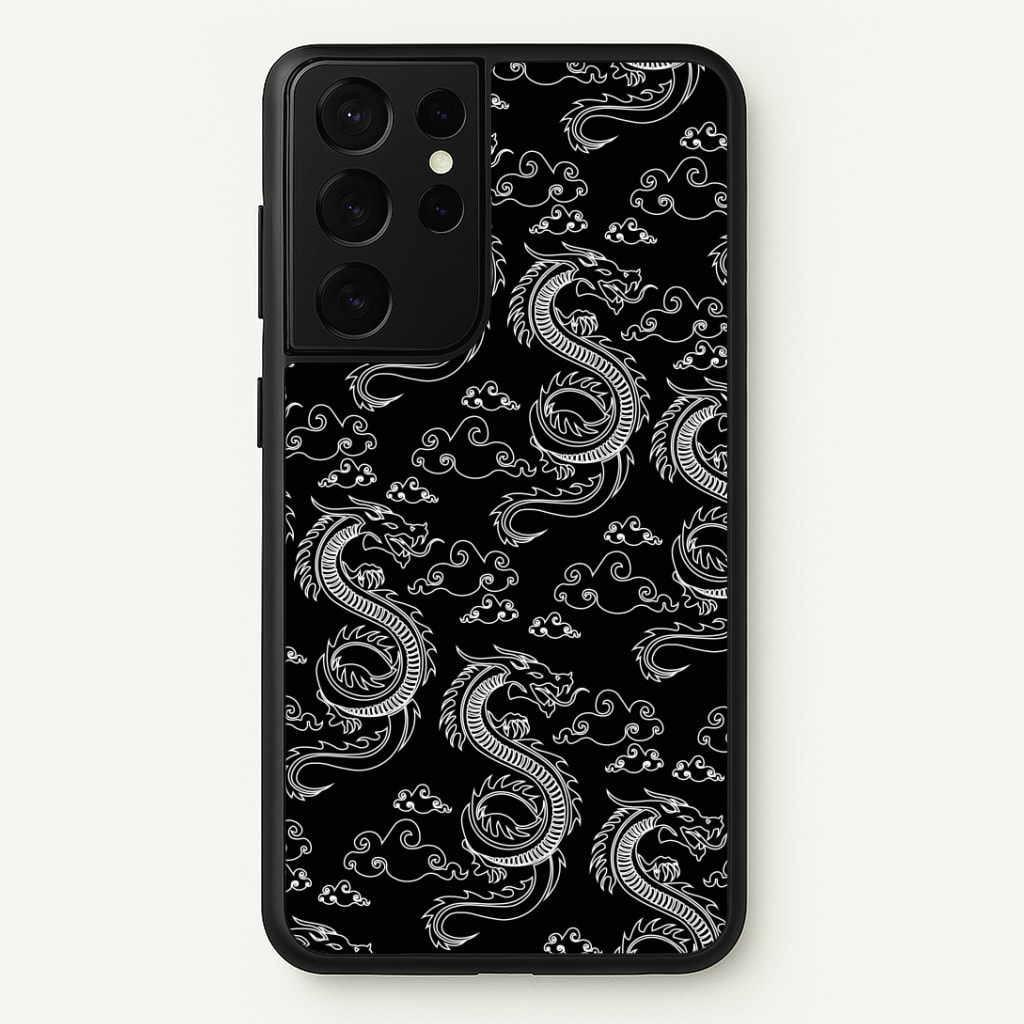 Black And White Dragon Pattern Phone Case