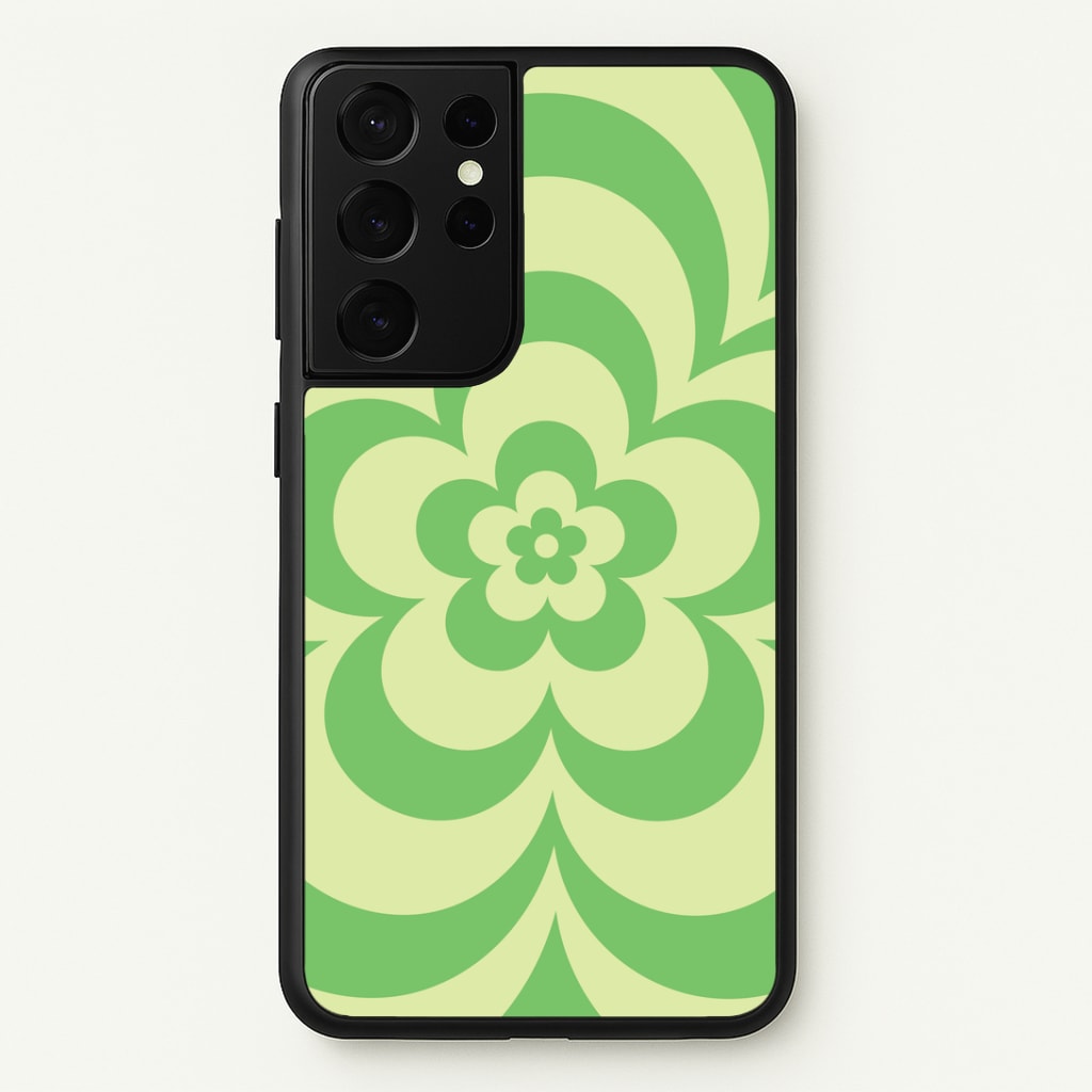 Green Abstract Flower Pattern Phone Case