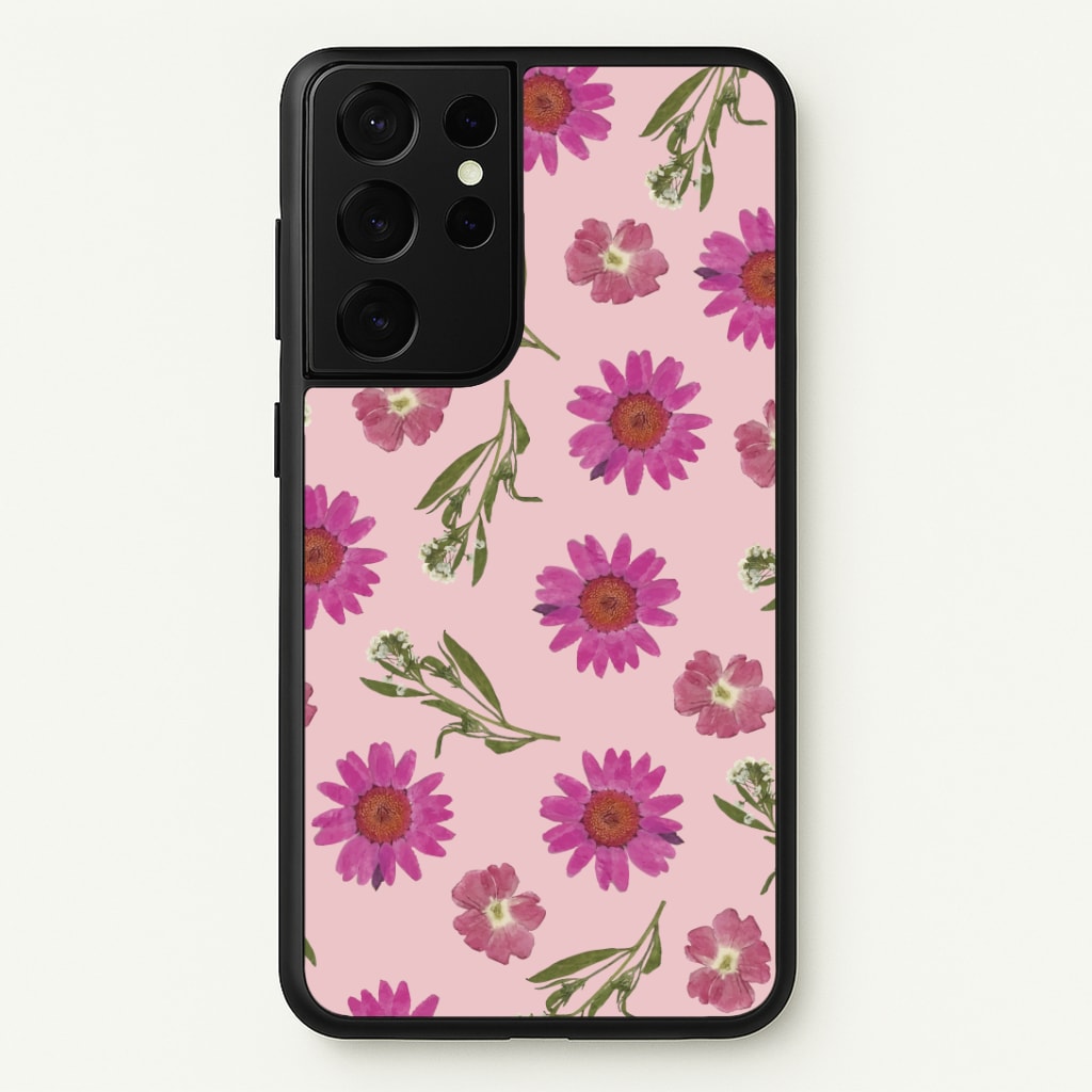 Pressed Pink Flowers Pattern Phone Case