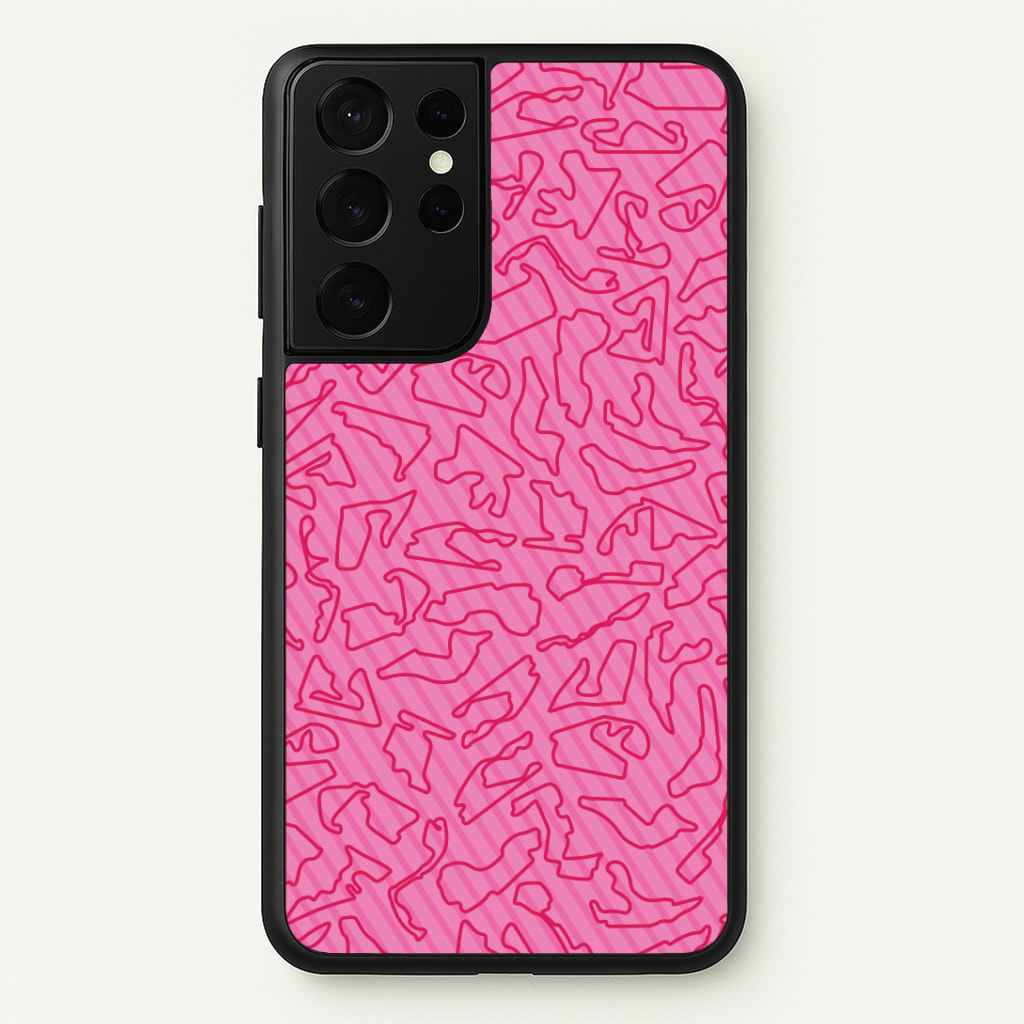 Track Outlines Pink Phone Case
