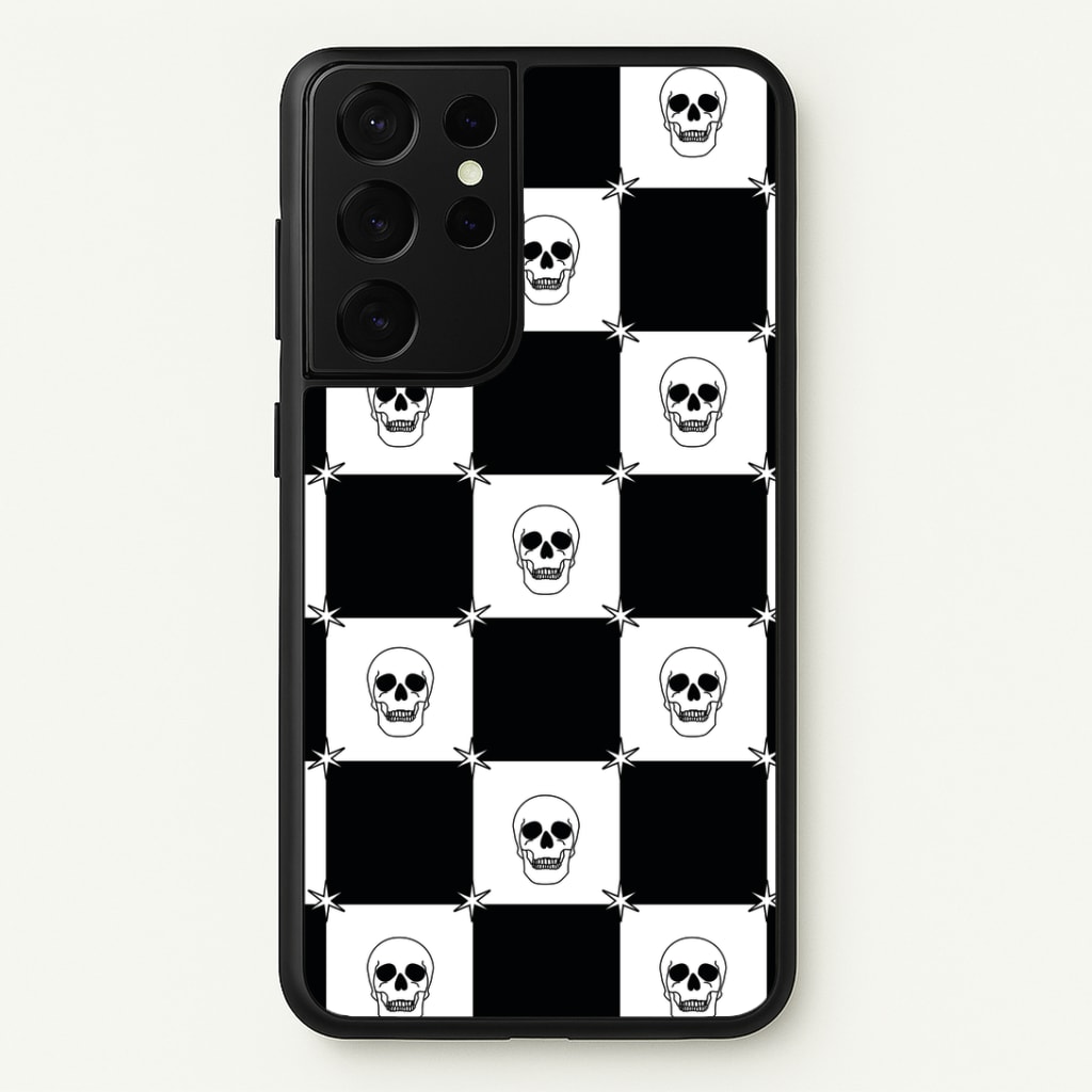 Checkered Skulls Pattern Phone Case