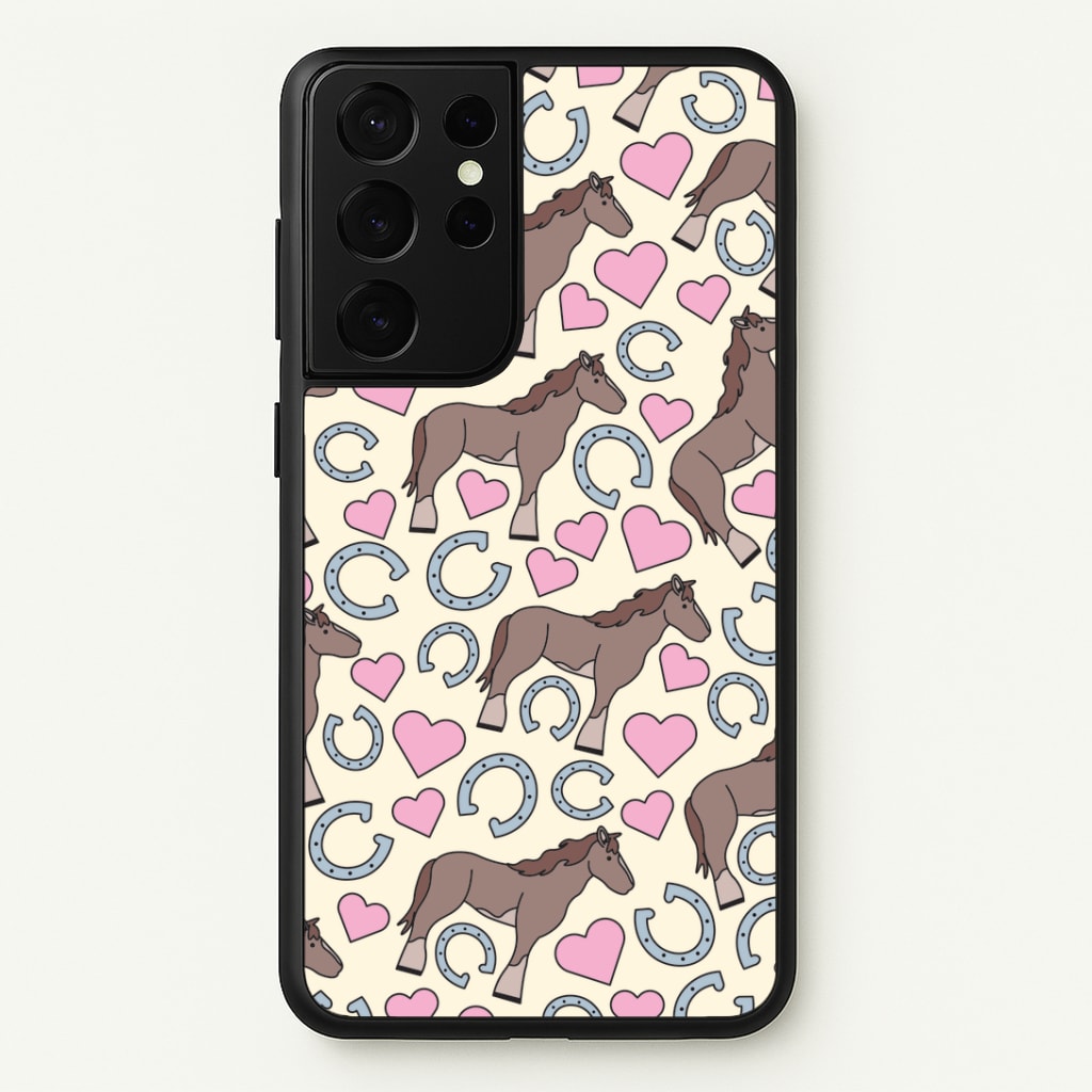 Horses And Horseshoes Pattern - Horses Phone Case