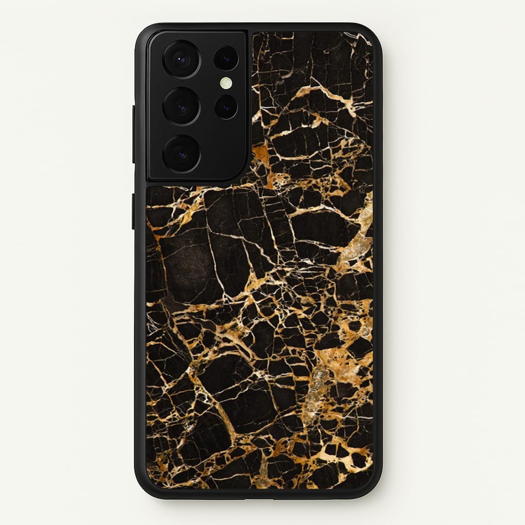Black & Gold Marble Pattern Phone Case