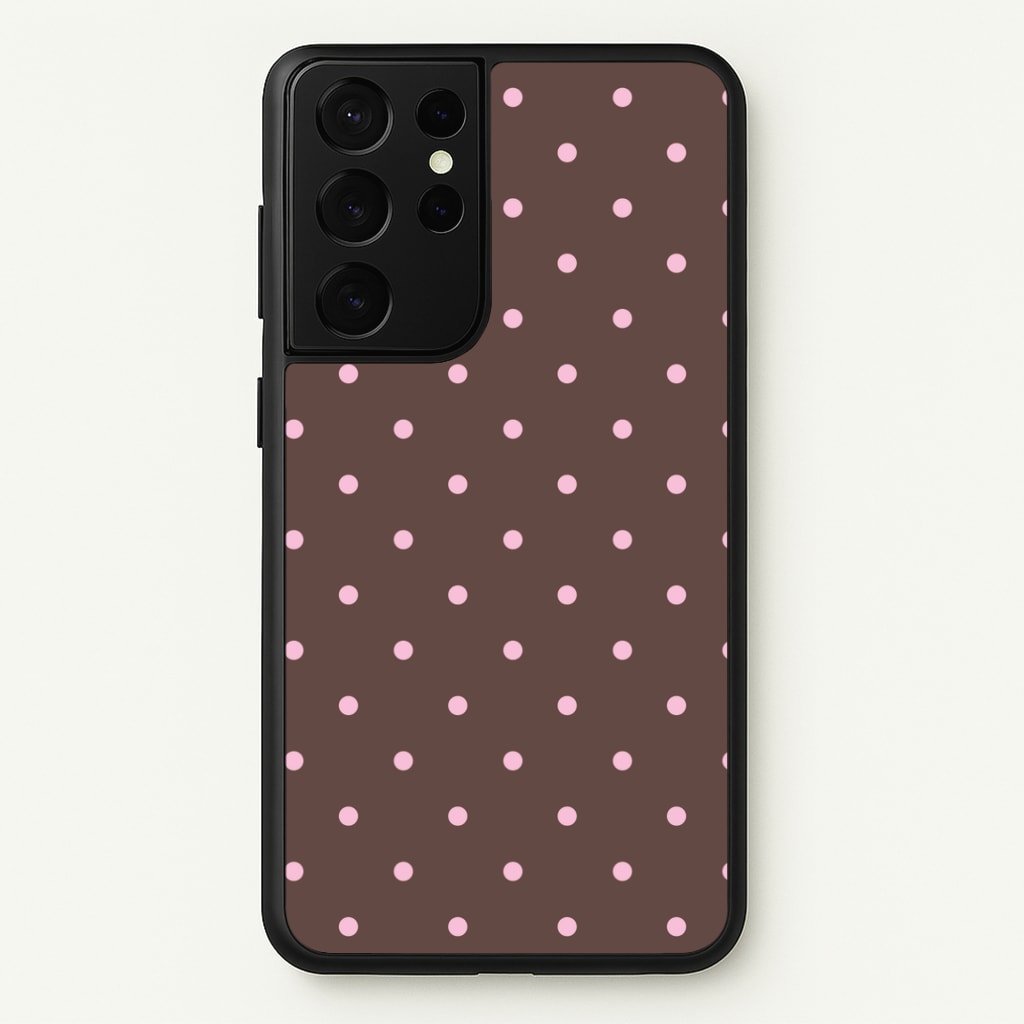 Chocolate & Strawberry Polka Dots Phone Case
