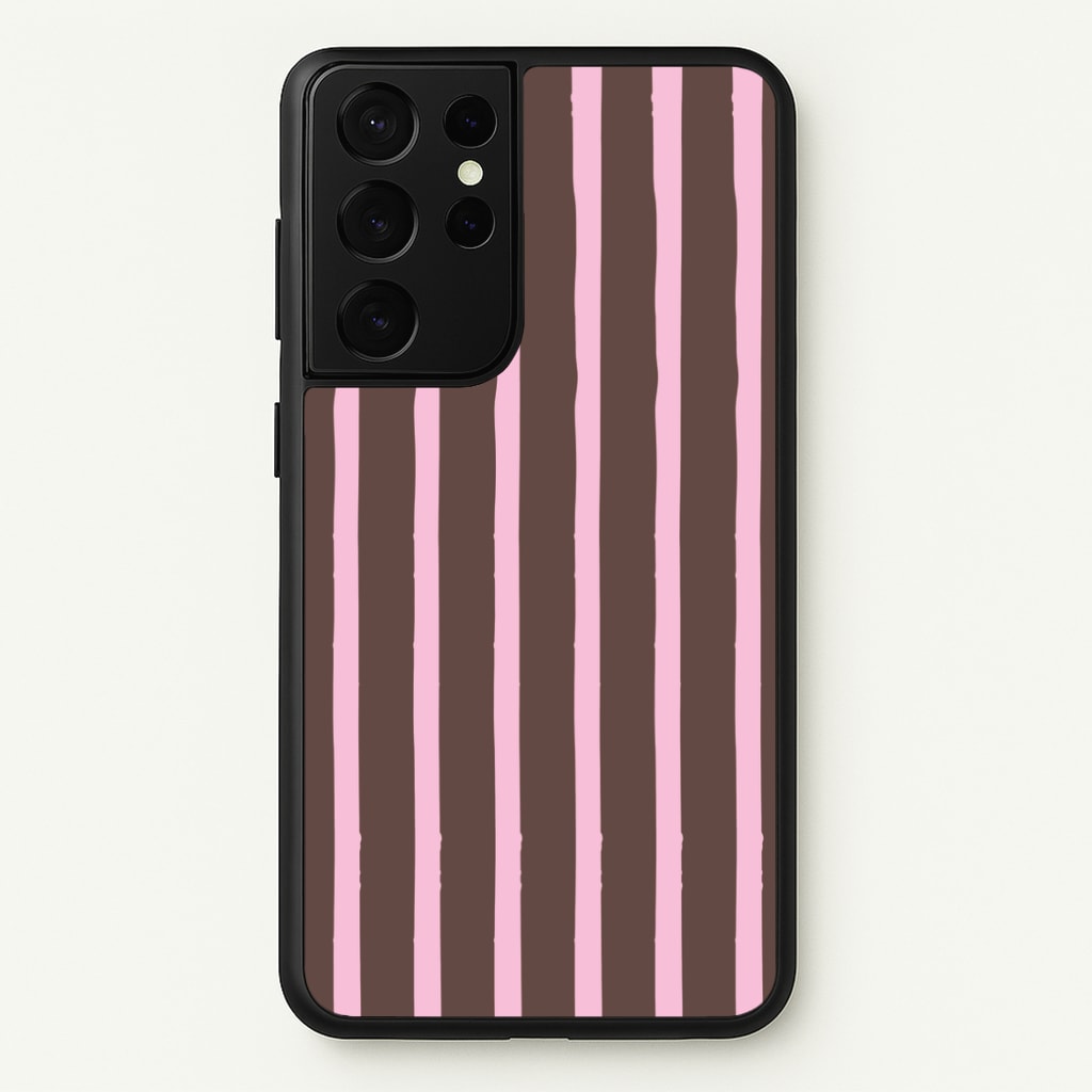 Chocolate & Strawberry Stripes Phone Case
