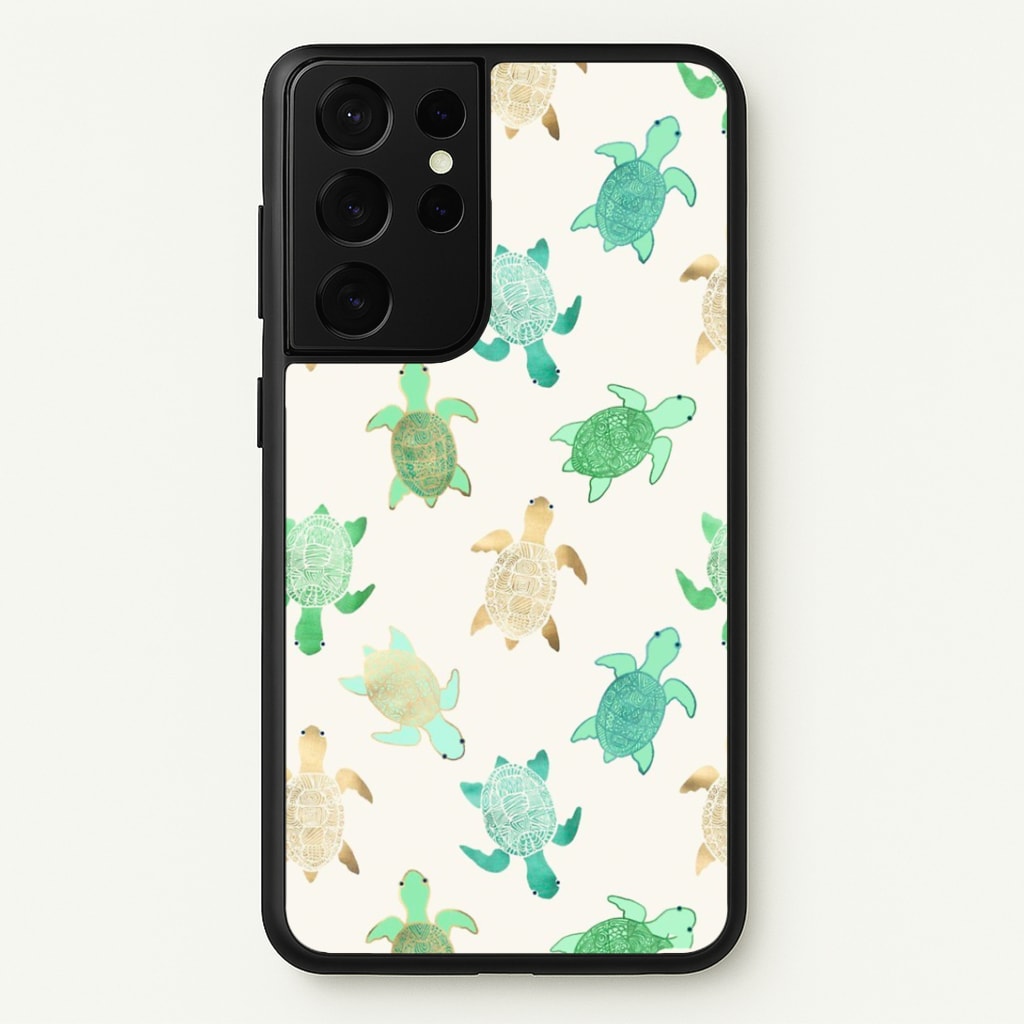 Gilded Jade & Mint Turtles Phone Case