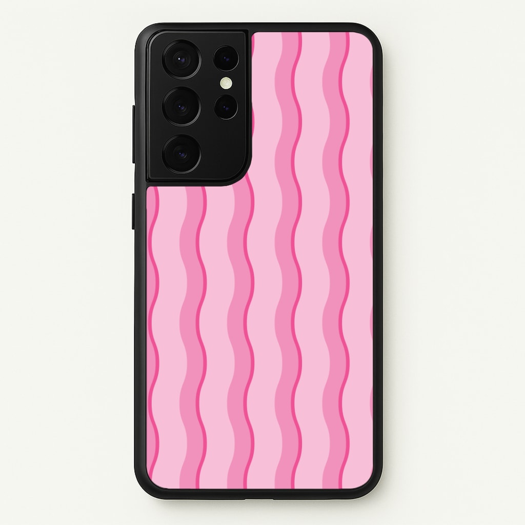 Pink Wavy Stripes Pattern Phone Case