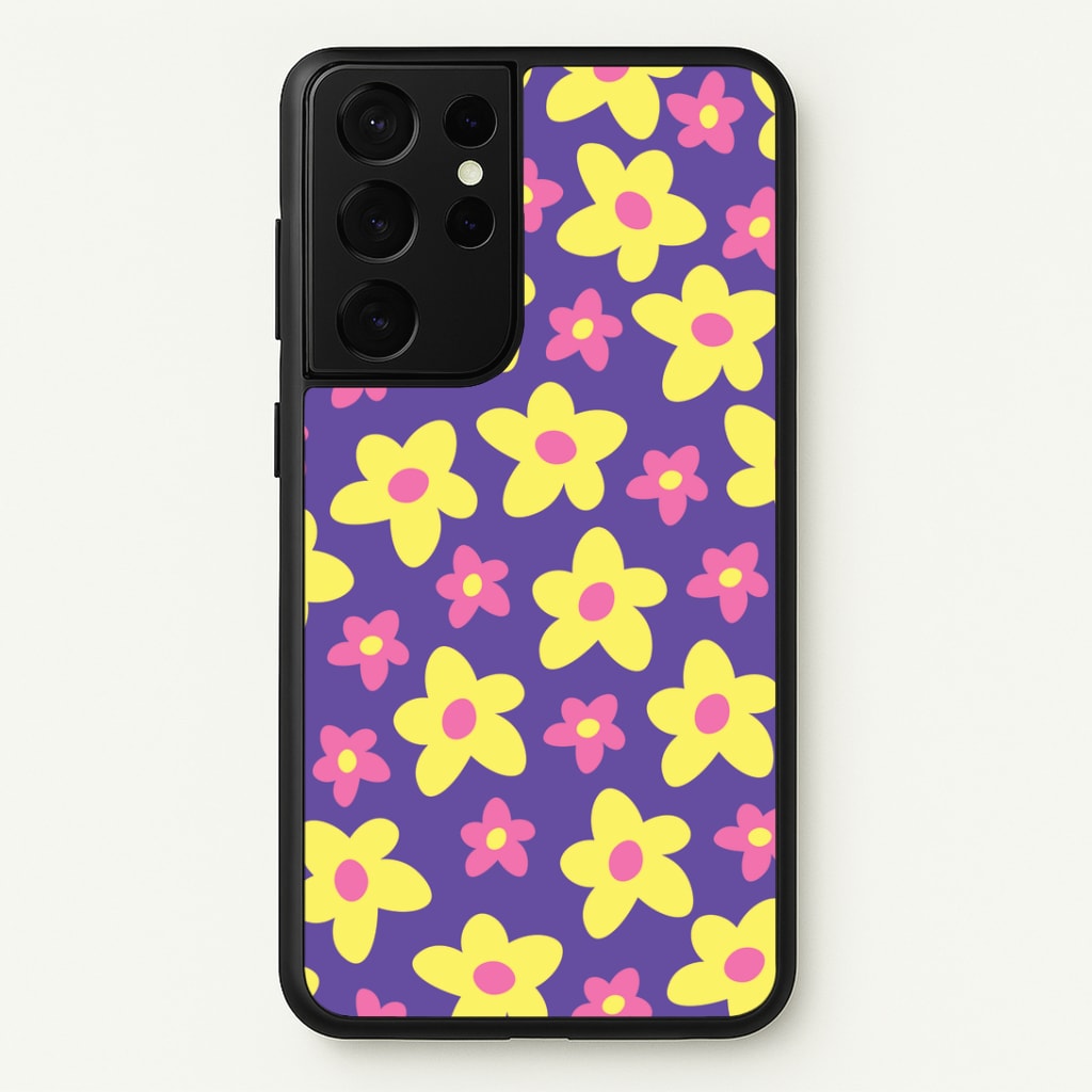 Purple Abstract Floral Pattern Phone Case
