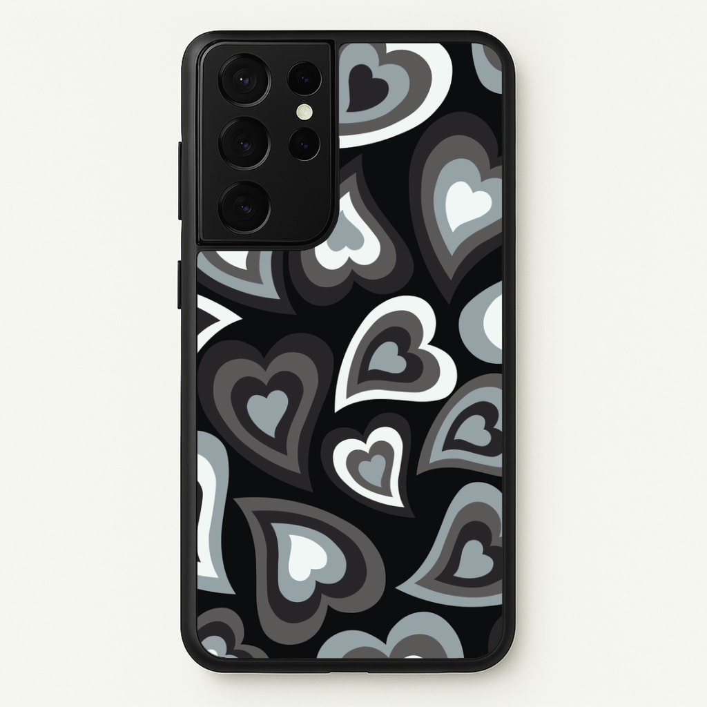 Black Hearts - Trippy Patterns Phone Case