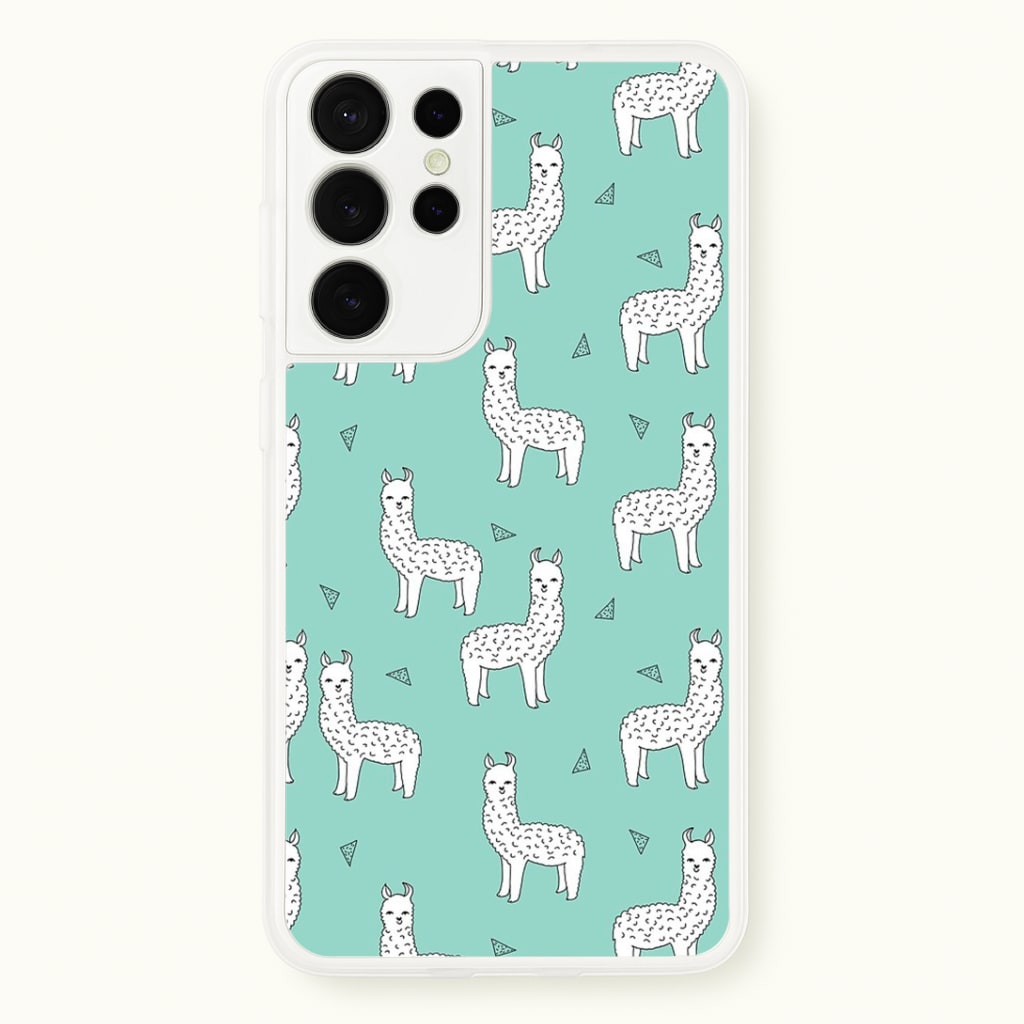 Mint Alpaca Pattern Phone Case