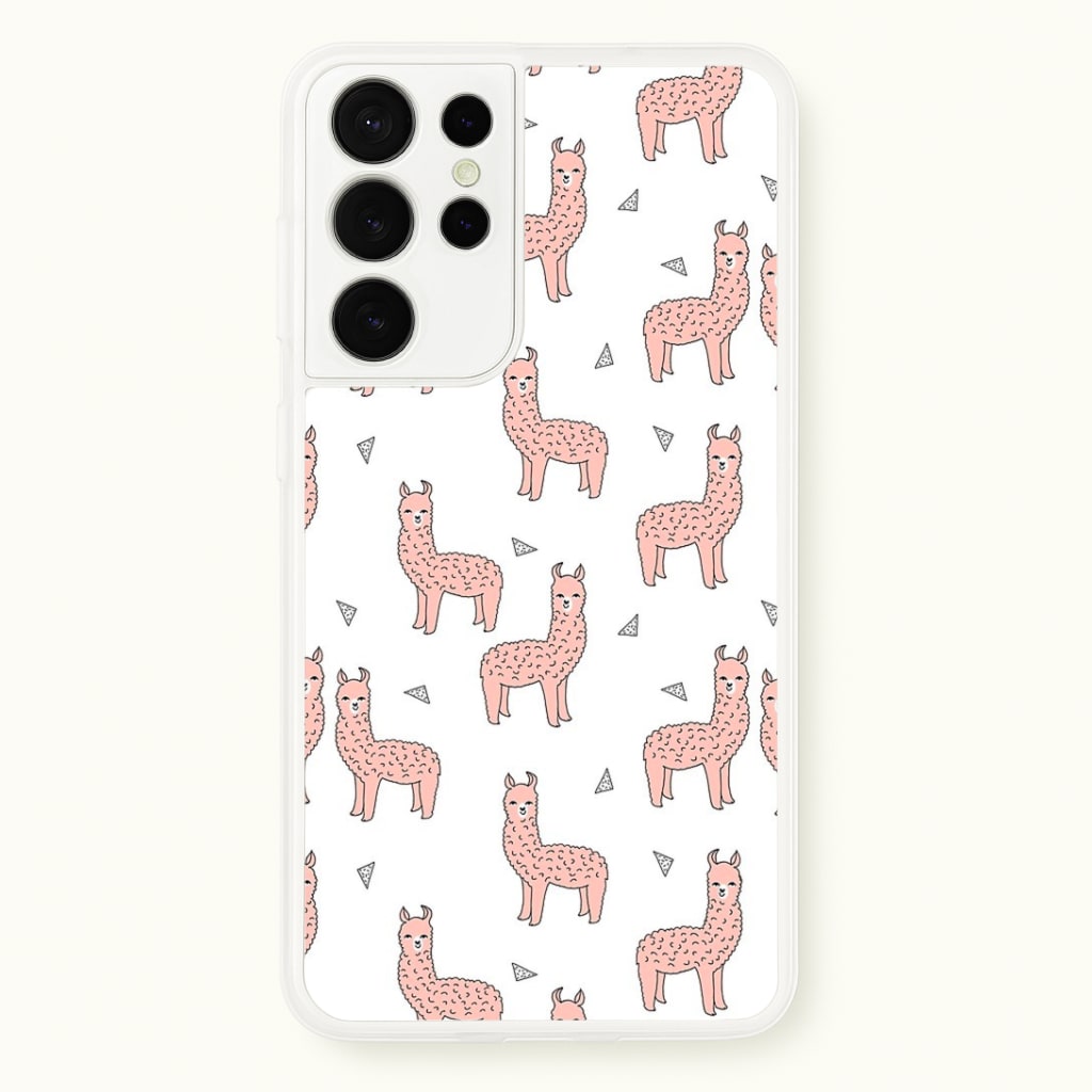 Pale Pink Alpaca Pattern Phone Case