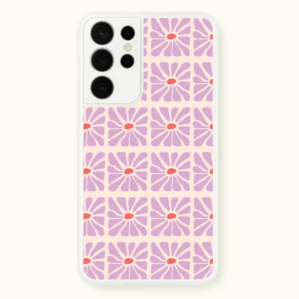 Square Abstract Flowers Mauve Phone Case
