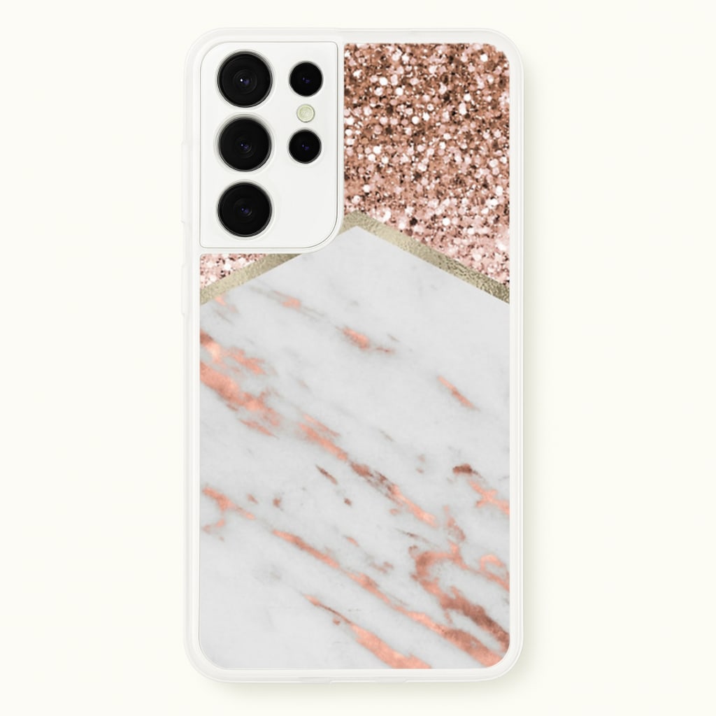 Rose Gold Marble & Glitter Phone Case