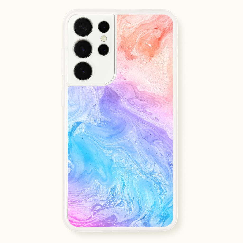 Blue and Peach Marble Phone Case