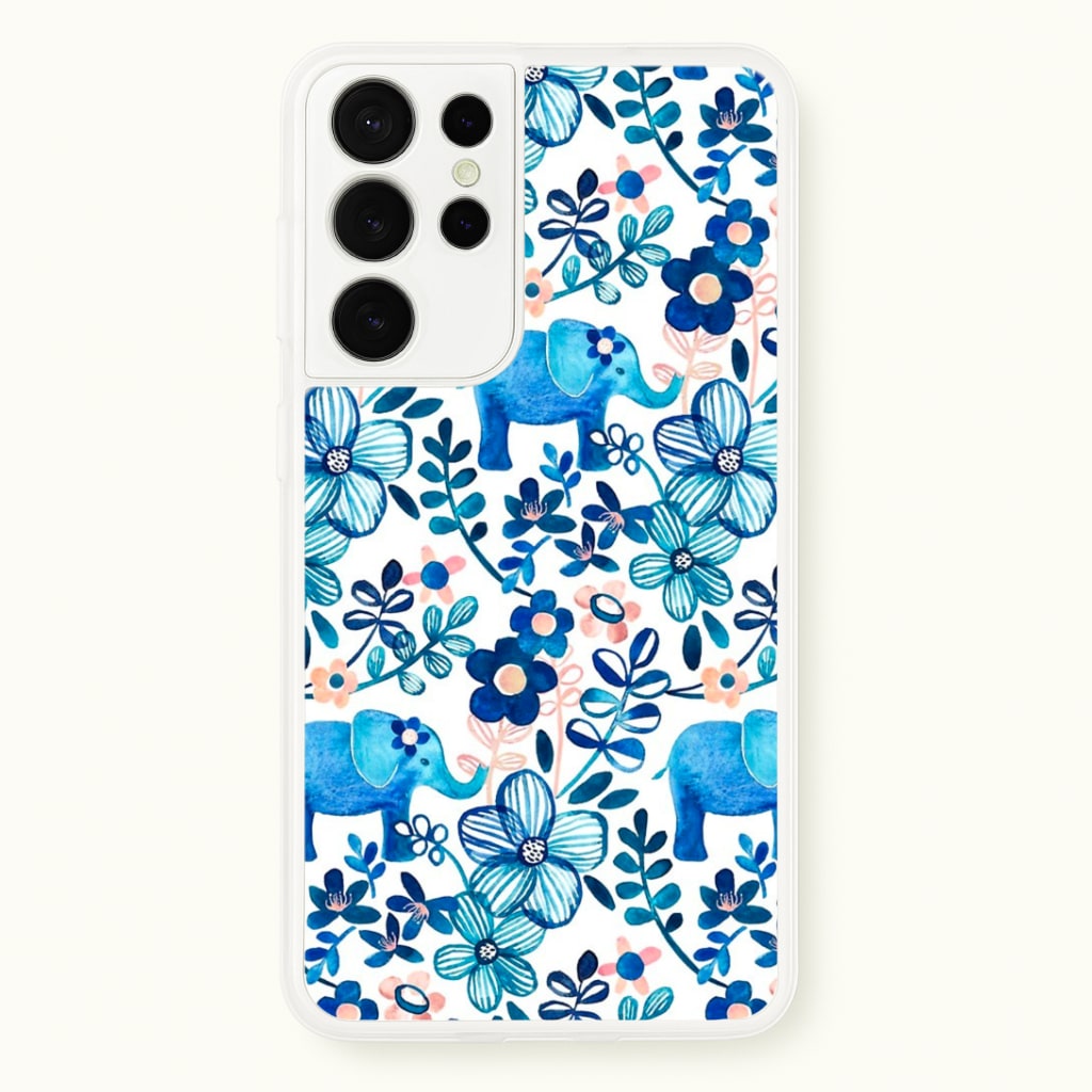 Elephant and Floral Pattern Phone Case