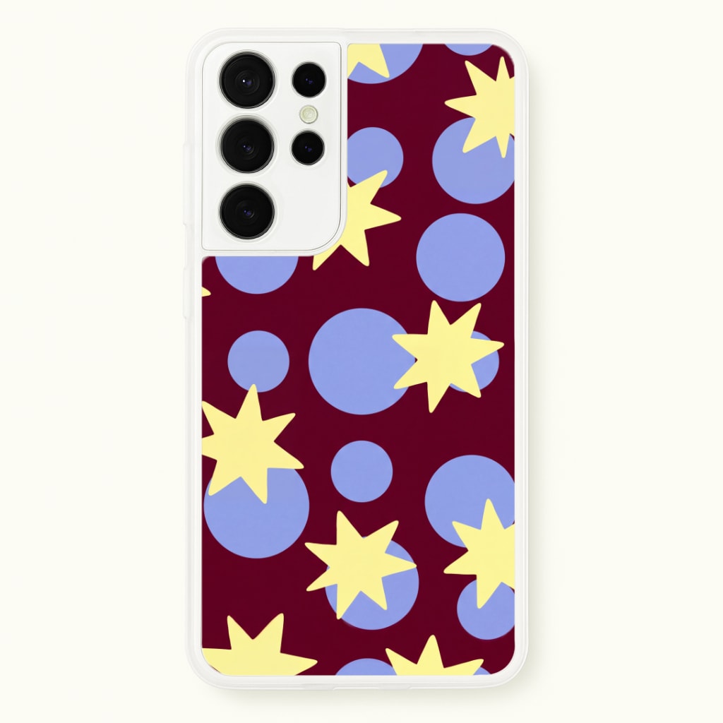 Butter Stars On Burgundy Phone Case