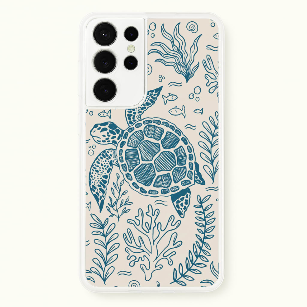 Teal Turtle Reef Phone Case