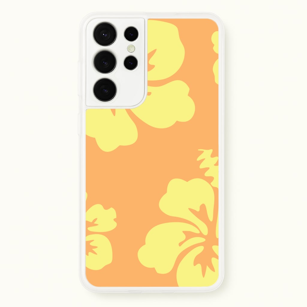 Orange And Yellow Hawaiian Flowers Pattern Phone Case