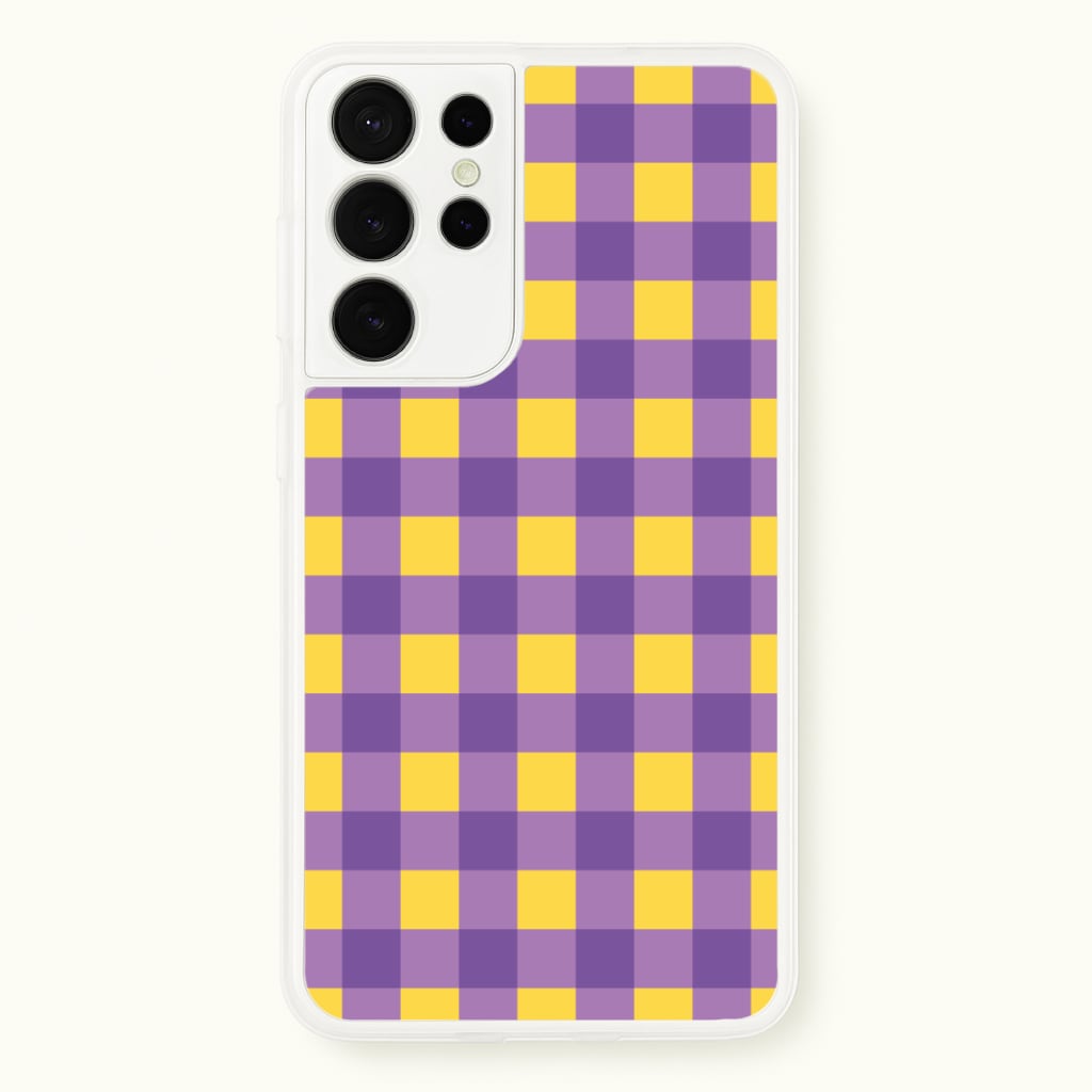 Purple And Yellow Checkered Pattern Phone Case