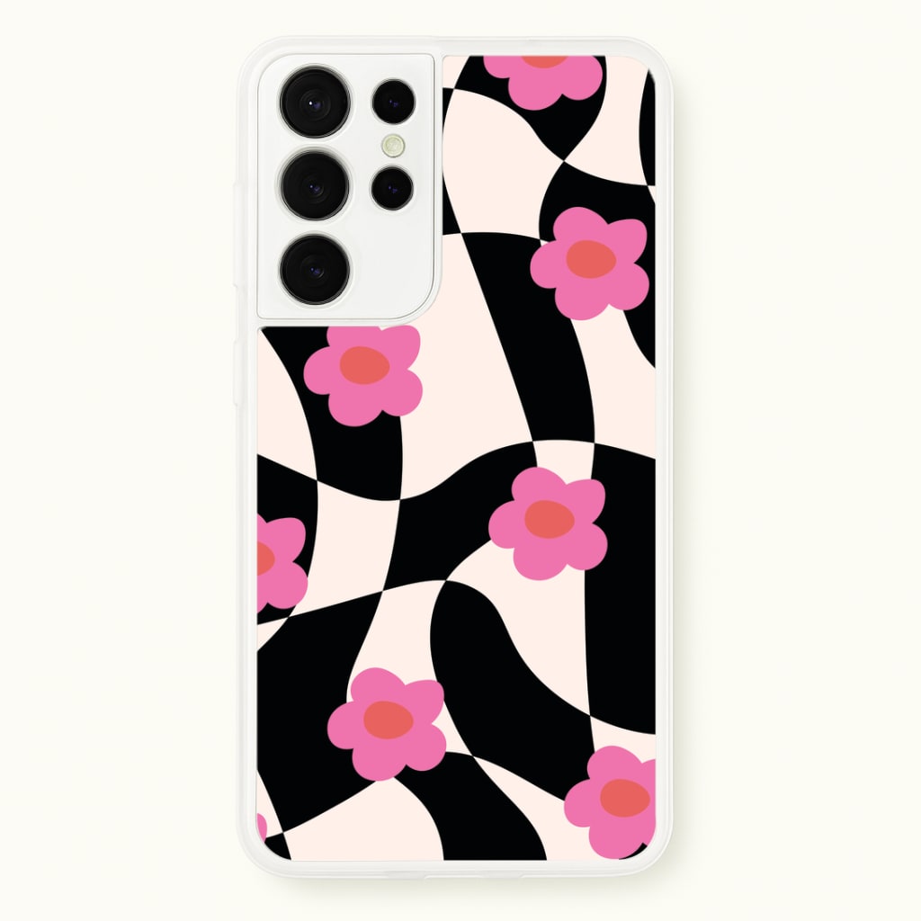 Checkboard Flowers - Trippy Patterns Phone Case