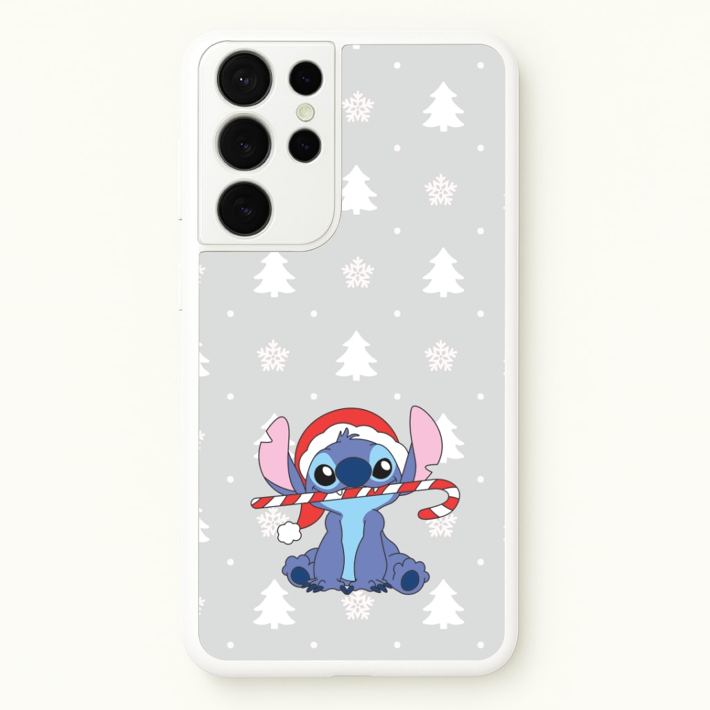 Cute Blue Alien Candycane Phone Case