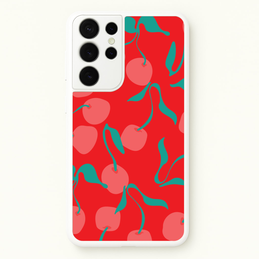 Red Abstract Cherries Pattern Phone Case