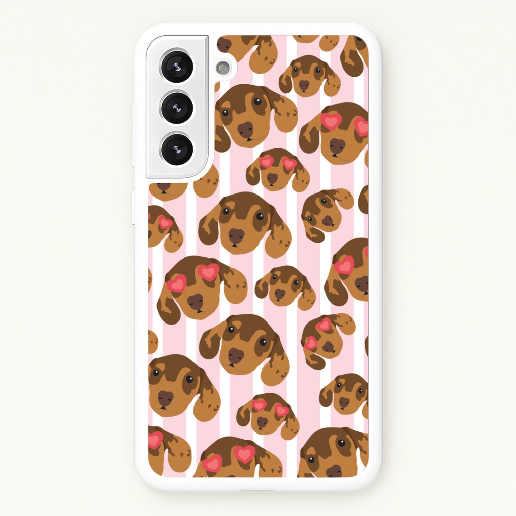 Stripes And Dachshunds Pattern Phone Case