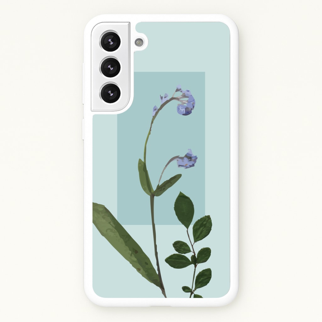 Abstract Blue Pressed Flower Phone Case