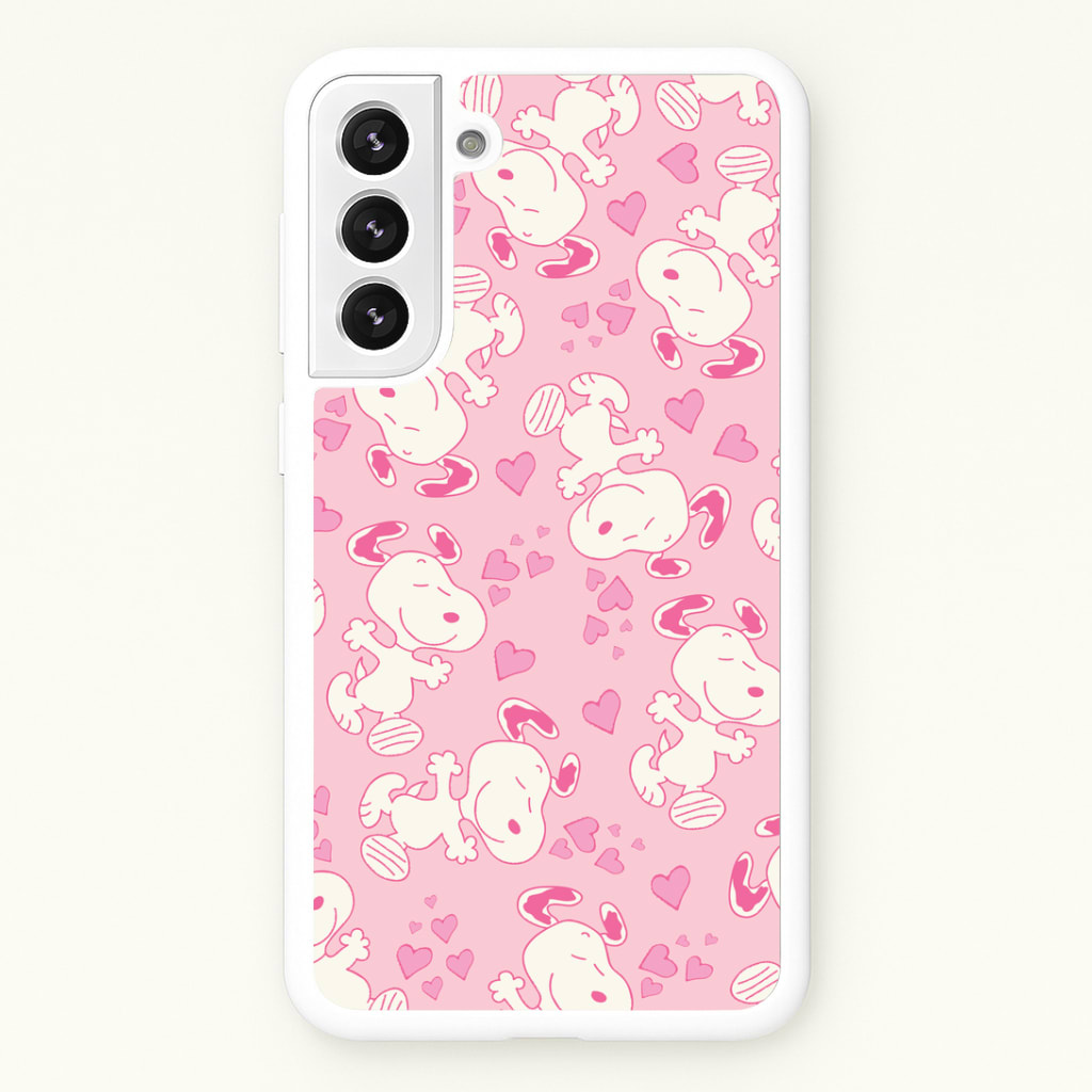 Cartoon Beagle Valentine Hearts Pattern Phone Case