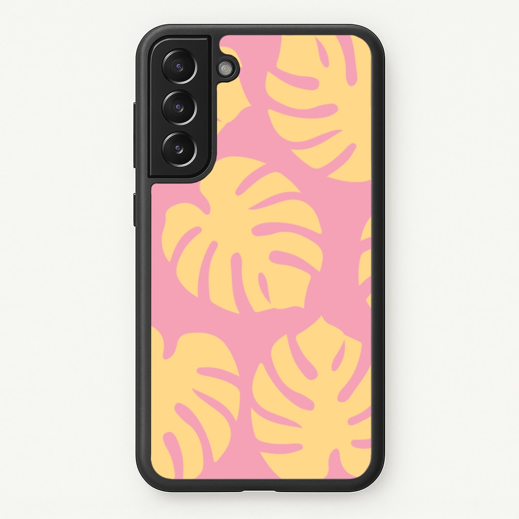 Pink And Yellow Summer Leaves Pattern Phone Case
