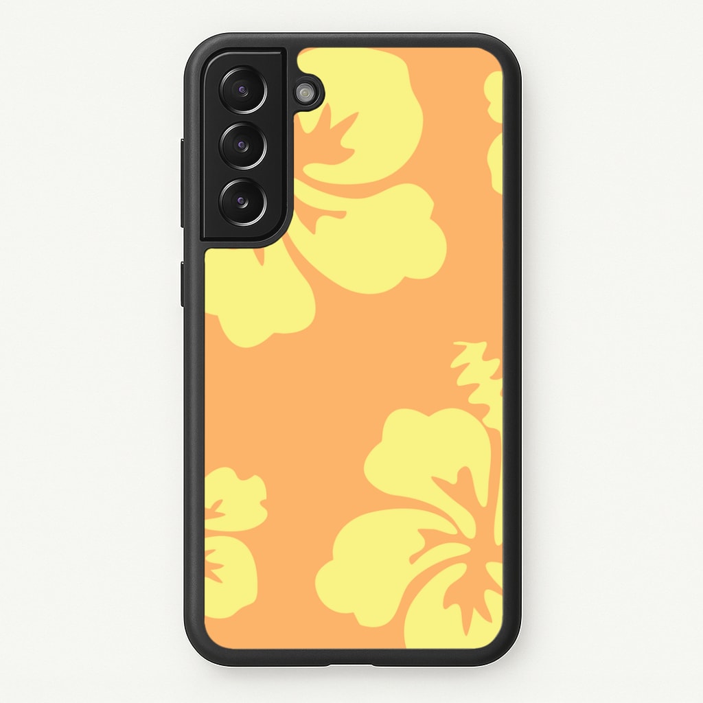 Orange And Yellow Hawaiian Flowers Pattern Phone Case