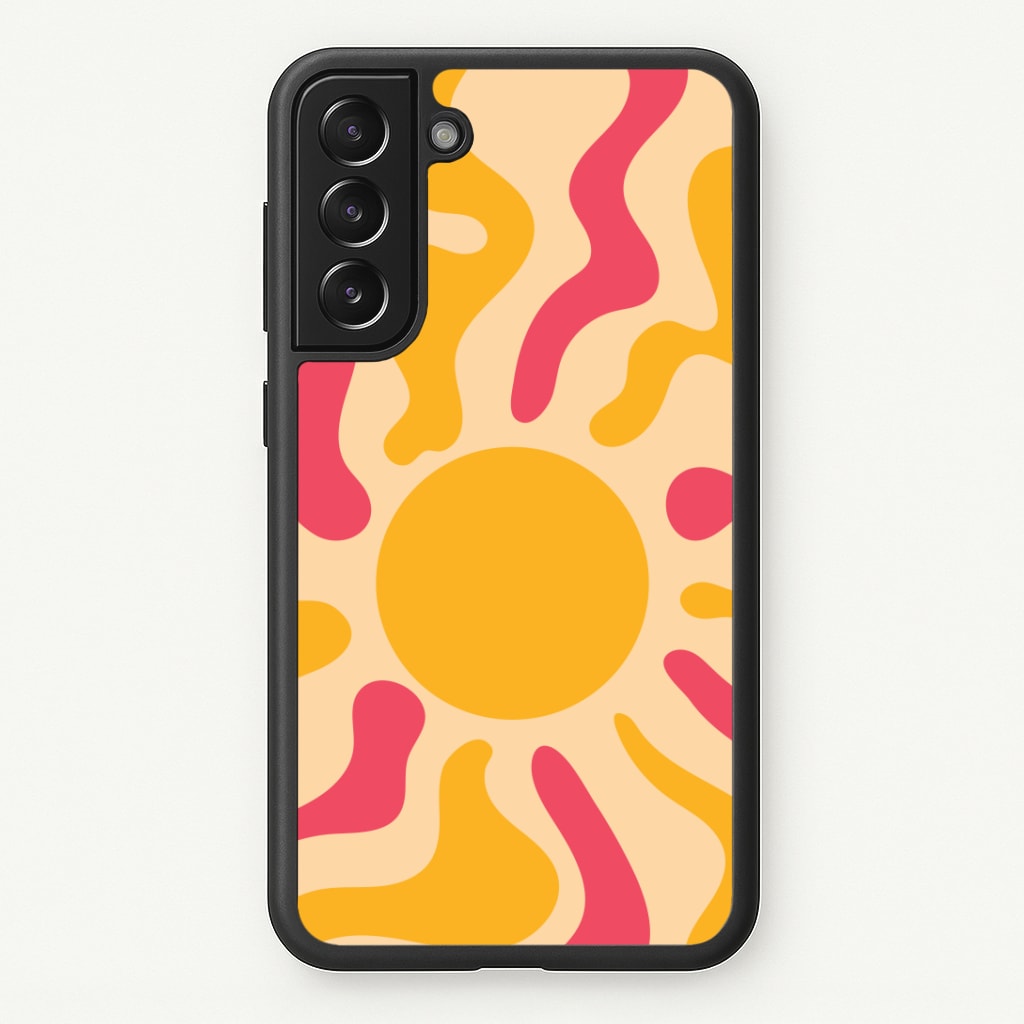 Yellow And Pink Abstract Sun Phone Case