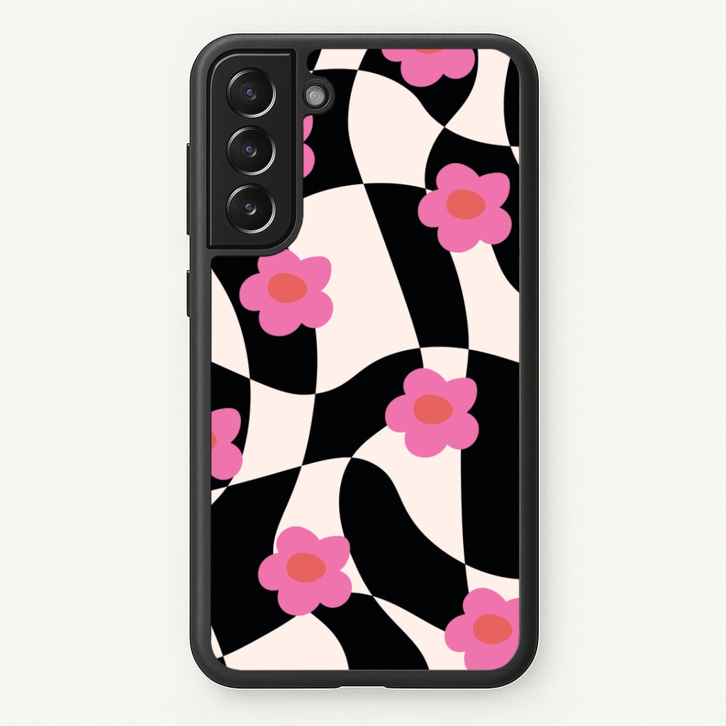 Checkboard Flowers - Trippy Patterns Phone Case