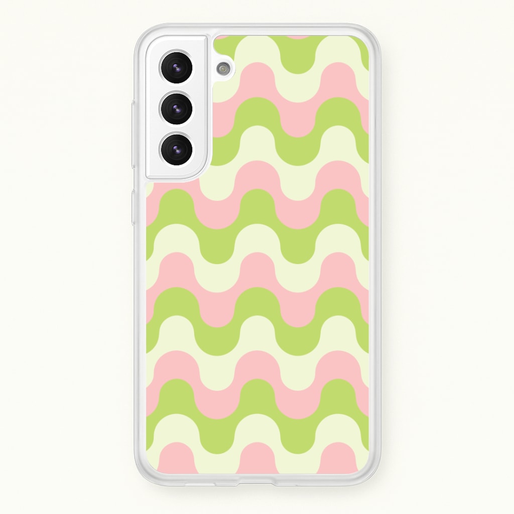 Green And Pink Retro Waves Pattern Phone Case