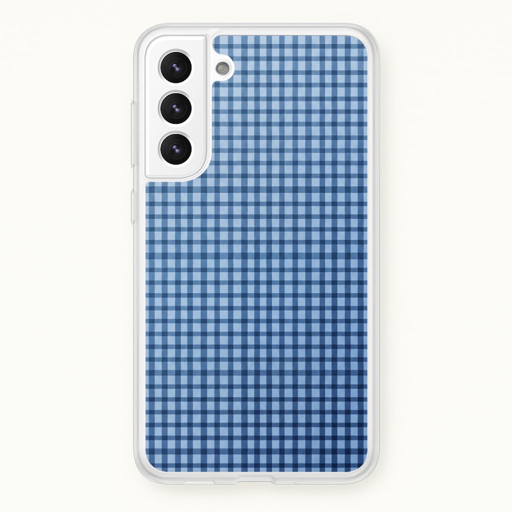 Back to Casics - Blue Gingham Weave Phone Case